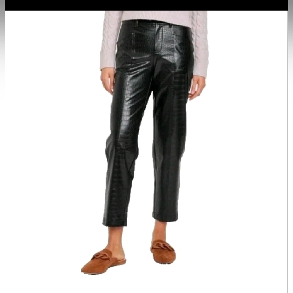 A New Day Women's High-Rise Faux Croc Pants - Black Size 6